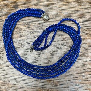 Vintage Lapis Lazuli 18” multi strand necklace